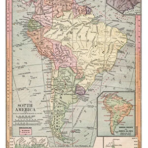 Map of South America 1889