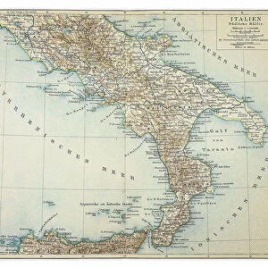 Map of southern Italy 1895