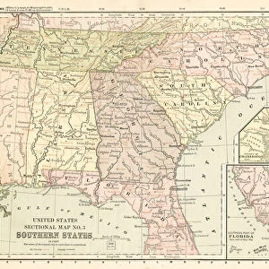 Map Southern States 1881