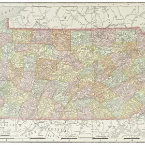 Map of the state of Pennsylvania, USA 1899 Map of the state of Pennsylvania, USA 1899