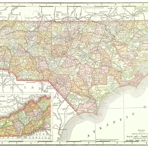 Map of the state of South Carolina, USA 1899 Map of the state of South Carolina, USA 1899