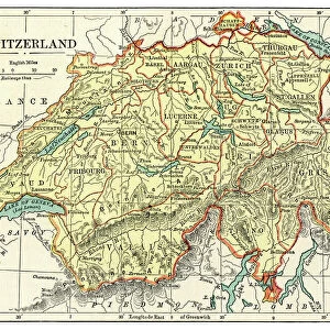 Map of Switzerland 1889
