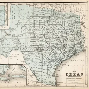 Map of Texas 1867