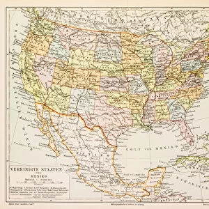 Map of United States and Mexico 1897