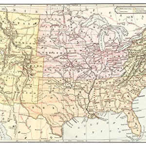 Map of USA 1877