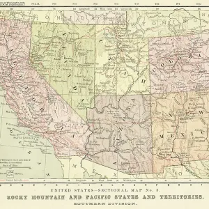 Map USA Rocky mountain and pacific states 1881 Map USA Rocky mountain and pacific states 1881