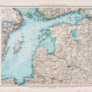 Map of West Russia and Baltic sea 1896