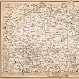 Map of Westphalia, a former province of northwestern Germany