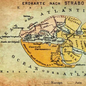 Map of the world according to Strabo