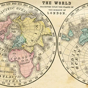 Map of the world horizontal projection 1856