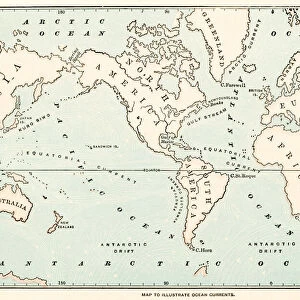 Map of the World Ocean current 1875
