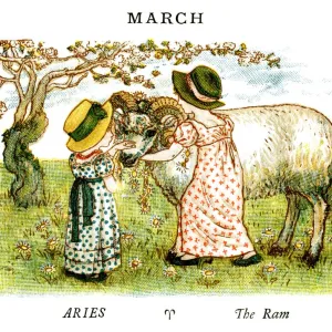 March Print by Kate Greenaway, 1884 March Print by Kate Greenaway, 1884