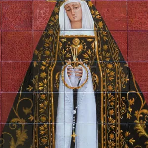 Maria, Mater Dolorosa, tile painting
