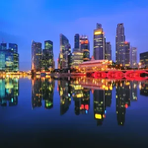 Marina Bay Print with Water Reflections Marina Bay Print with Water Reflections