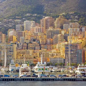 Marina and Cityscape Print of Monte Carlo Marina and Cityscape Print of Monte Carlo