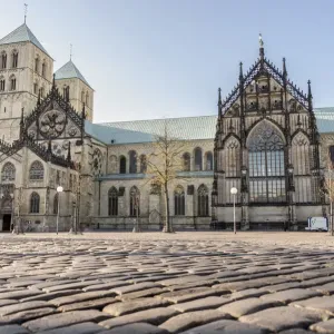 Munster Market Square Print with St. Joseph Church in Background