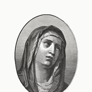 Mater Dolorosa, painted by Guido Reni, wood engraving, published in 1894