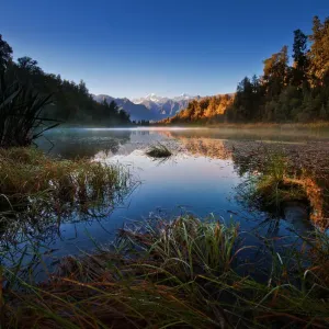 Matheson lake with grass as foreground Matheson lake with grass as foreground