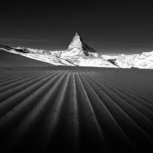 Matterhorn Black and White Winter Landscape Print Matterhorn Black and White Winter Landscape Print