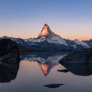 Matterhorn reflection in Lake Stellisee Matterhorn reflection in Lake Stellisee