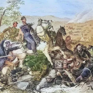 Max Mahon at the Battle of Woerth, illustrated war chronicle 1870-1871, Franco-German Campaign, Germany, France Max Mahon at the Battle of Woerth, illustrated war chronicle 1870-1871, Franco-German Campaign, Germany, France