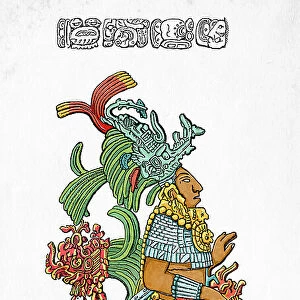 Maya king Chan Bahlum II Palenque illustration