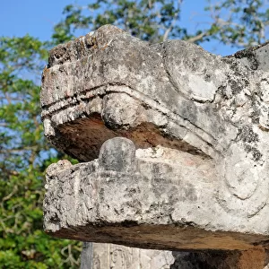 Mayan Serpent Head Sculpture, Chichen Itza