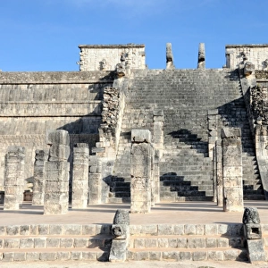 Mayan Step Pyramid and Columns