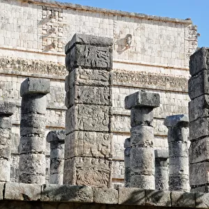 Mayan Temple and Stone Columns, Chichen Itza