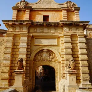 Mdina Gate Print, a 18th century Baroque-style gateway in Mdina, Malta Mdina Gate Print, a 18th century Baroque-style gateway in Mdina, Malta