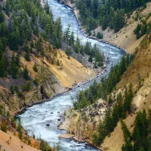 Meandering River Print, High Angle View of Yellowstone River Meandering River Print, High Angle View of Yellowstone River