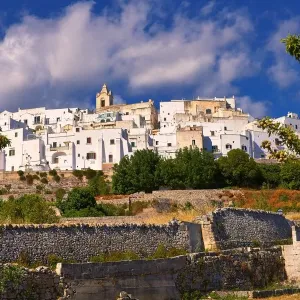 Medieval fortified hill town, --White Town--, Ostuni, Puglia, Italy