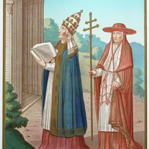 Medieval religious history, The Apostle Saint Peter as Pope, Cardinal, 15th century, Vintage illustration, Un abus de confiance (A breach of trust) Medieval religious history, The Apostle Saint Peter as Pope, Cardinal, 15th century, Vintage illustration, Un abus de confiance (A breach of trust)