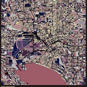 Melbourne city art map background