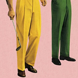 Men in Green and Gold Slacks