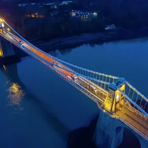 Menai Bridge Nighttime Print Menai Bridge Nighttime Print