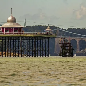 Menai Bridge Print - Summer 2023 Landscape of Bangor Pier Menai Bridge Print - Summer 2023 Landscape of Bangor Pier