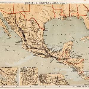 Mexico and Central America map 1869