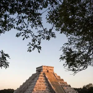 Chichen Itza Pyramid Print at Sunset Chichen Itza Pyramid Print at Sunset