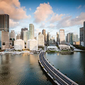 Miami downtown skyline at sunset, Florida, United States