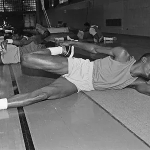 Michael Jordan Doing Stretching Exercises Michael Jordan Doing Stretching Exercises