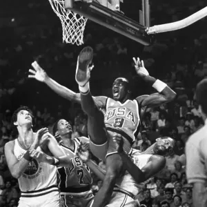 Michael Jordan Falls onto Mickey Johnson Michael Jordan Falls onto Mickey Johnson