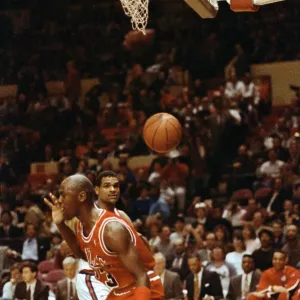 Michael Jordan Landing After Slam Dunking the Ball Michael Jordan Landing After Slam Dunking the Ball