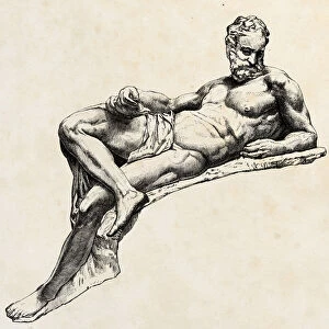 Michelangelo. Tomb of Giuliano de Medici, Engraving