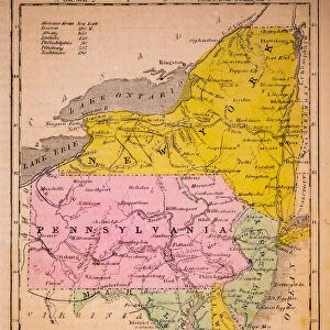 Middle States 1852 Map