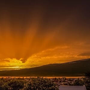 Midnight sun, Davik, Eyjafjordur, Iceland