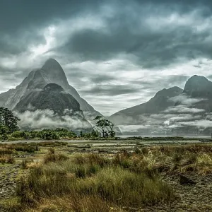 mighty moody Mitre Peak, Fiordland, New Zealand [