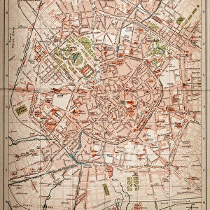 Milan, Italy antique map from 1898