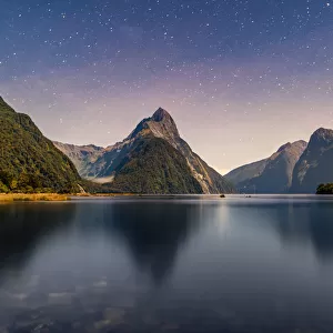 Milford sound scenic night view