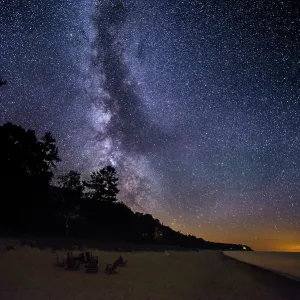 the milky way over the lake | leland, michigan